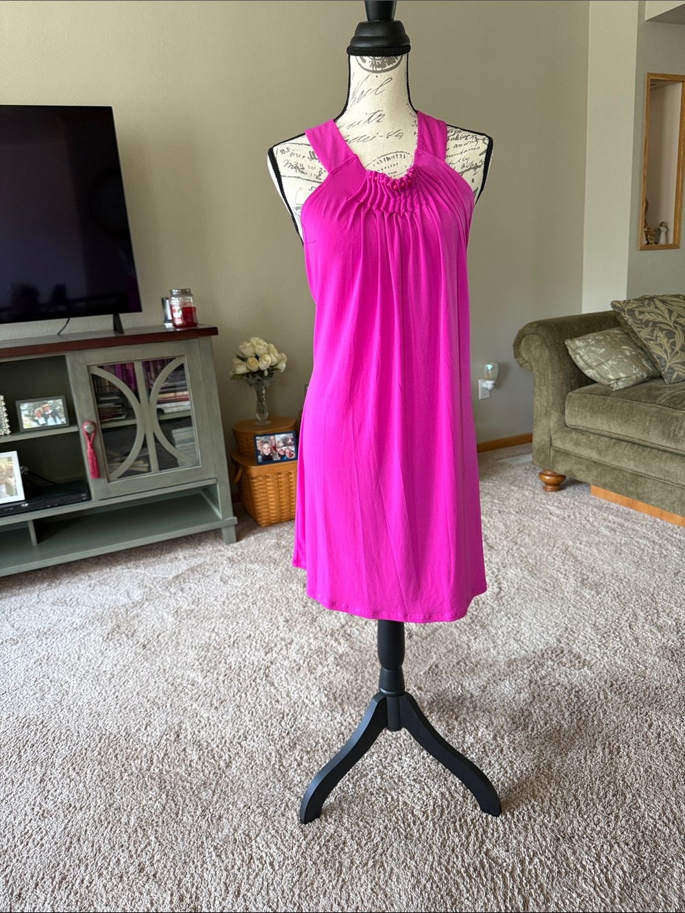 Delicious Hot Pink Halter type sleeveless Dress/ coverup
